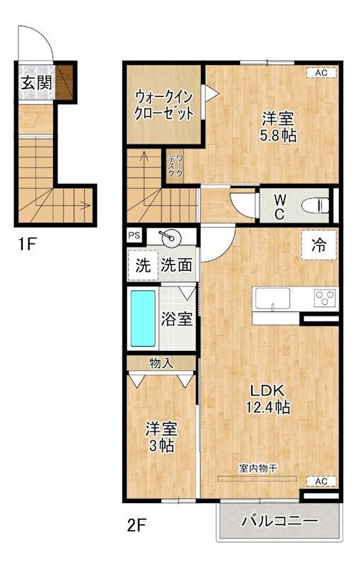 D-ROOM上葛原   202号室 間取り