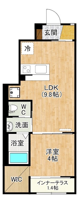 Chat　noir　M.ⅿ（チャットノワールM.ⅿ） 103号室 間取り