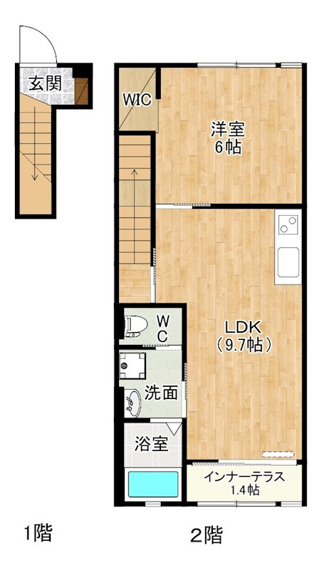 Chat　noir　M.ⅿ（チャットノワールM.ⅿ） 203号室 間取り