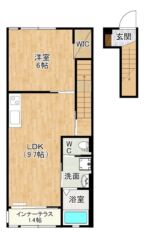 Chat　noir　M.ⅿ（チャットノワールM.ⅿ）  209号室 間取り