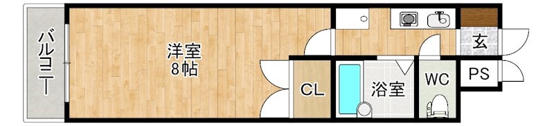 リファレンス片野 905号室 間取り