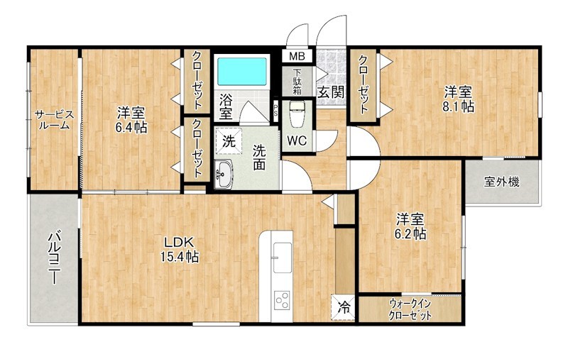 アズワン青葉 202号室 間取り