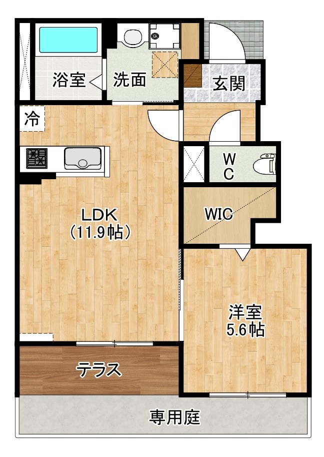 リオーネ富野 101号室 間取り