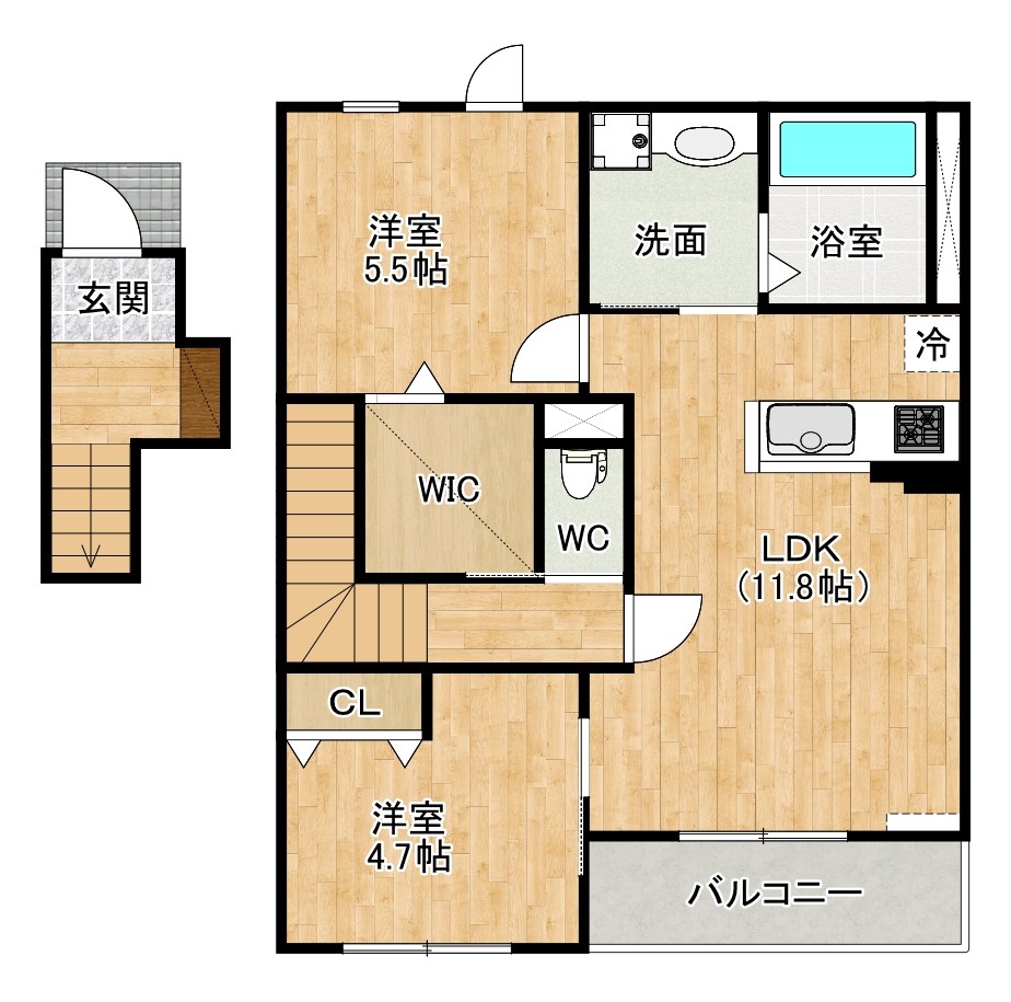 リオーネ富野 206号室 間取り