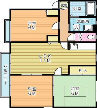 パラシオ赤坂 Ｃ棟 202号室 間取り