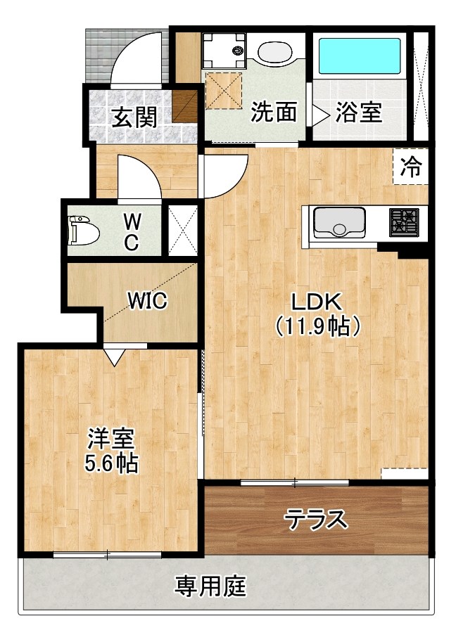 リオーネ富野  102号室 間取り