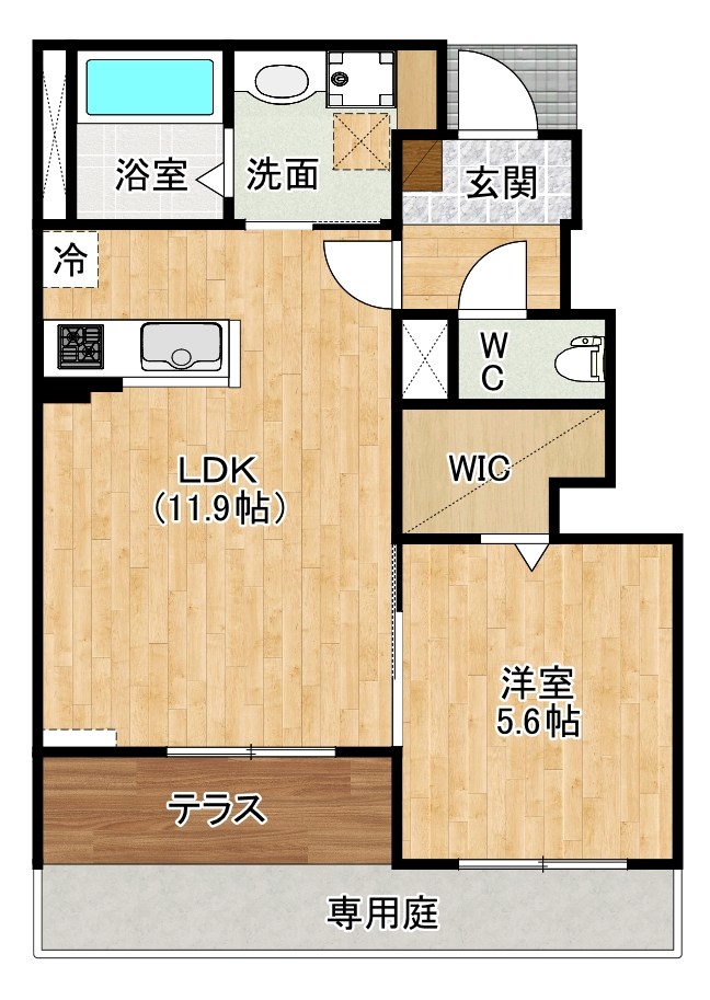 リオーネ富野 103号室 間取り