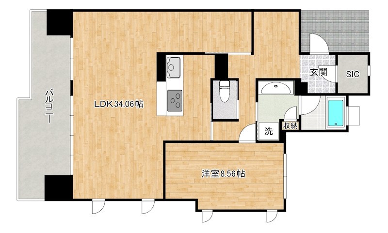 サンパーク守恒テラス   203号室 間取り
