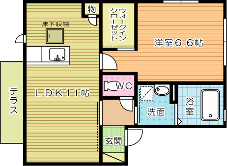 ウィスティリア神岳Ｂ棟  102号室 間取り