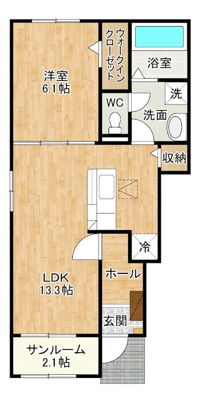 アプローズ 101号室 間取り