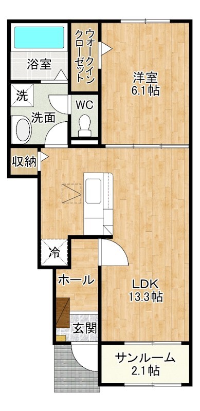 アプローズ 102号室 間取り