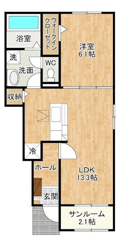 アプローズ 103号室 間取り