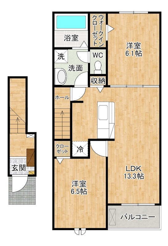 アプローズ 202号室 間取り