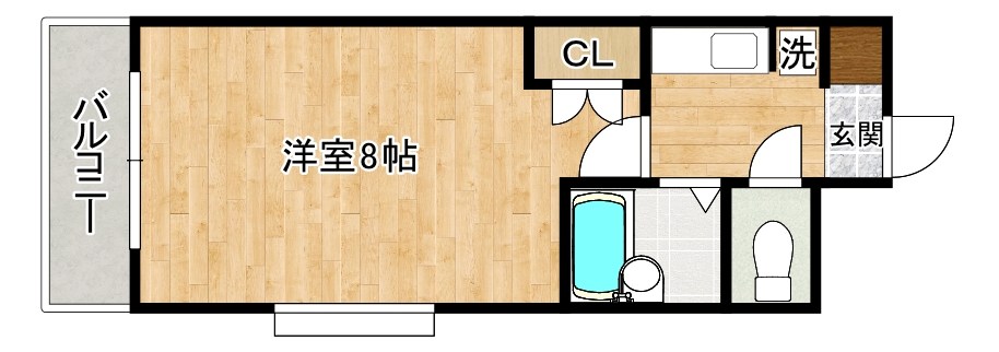 リファレンス南小倉  809号室 間取り
