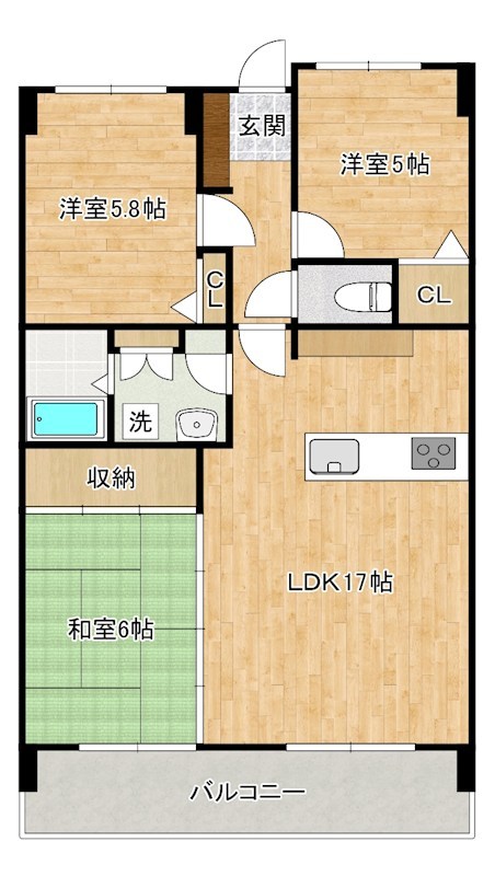 アメニティ徳力Ⅱ 502号室 間取り