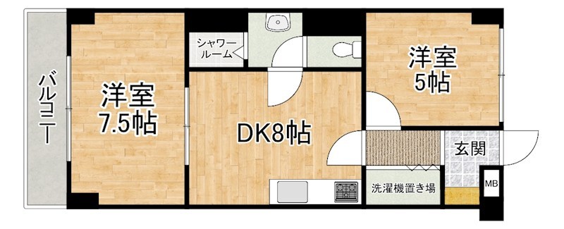 トーカンマンション三萩野 302号室 間取り