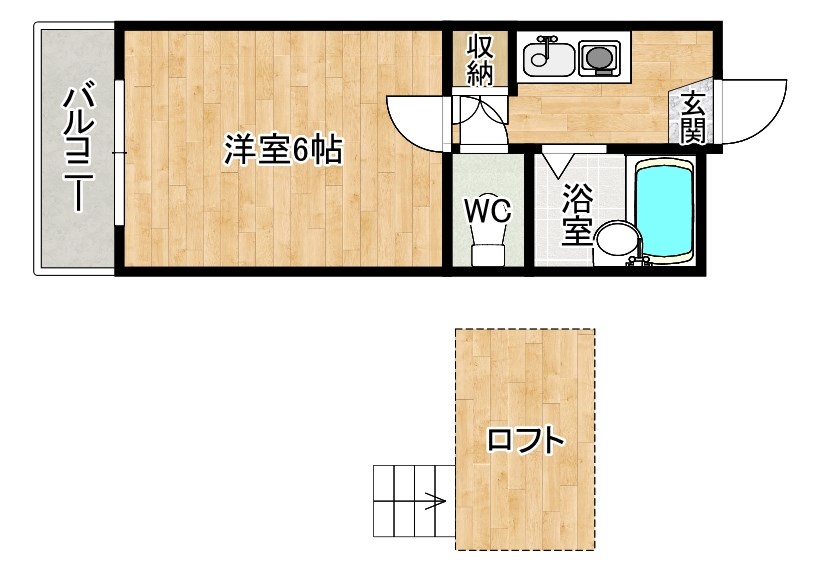 オアシス富士見 104号室 間取り