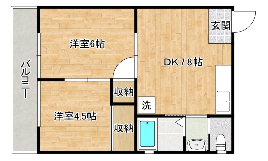 MOON片野 403号室 間取り