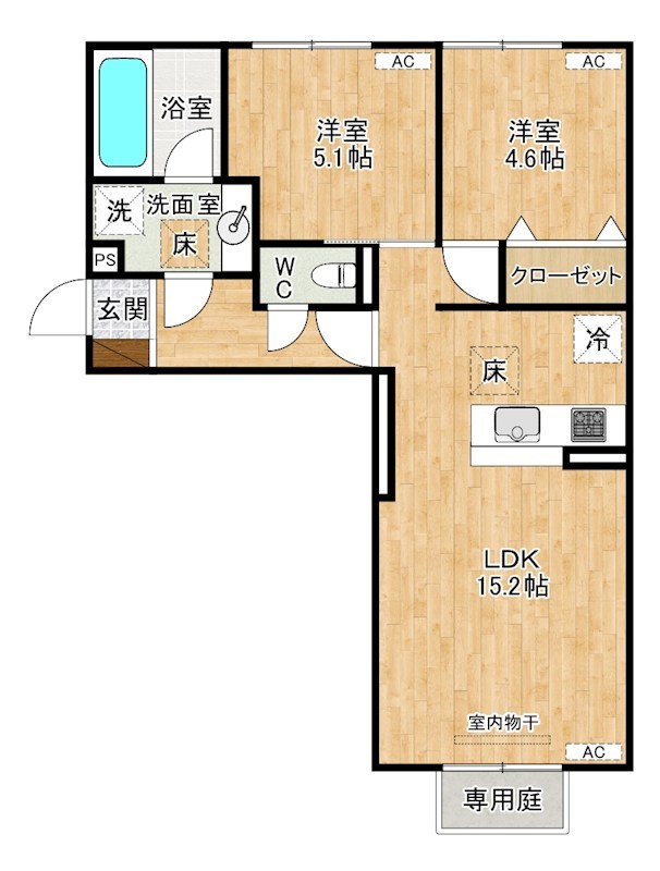 仮称）D-ROOM中原東 101号室 間取り