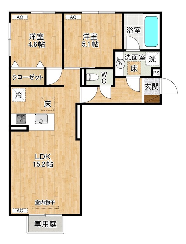 仮称）D-ROOM中原東 103号室 間取り