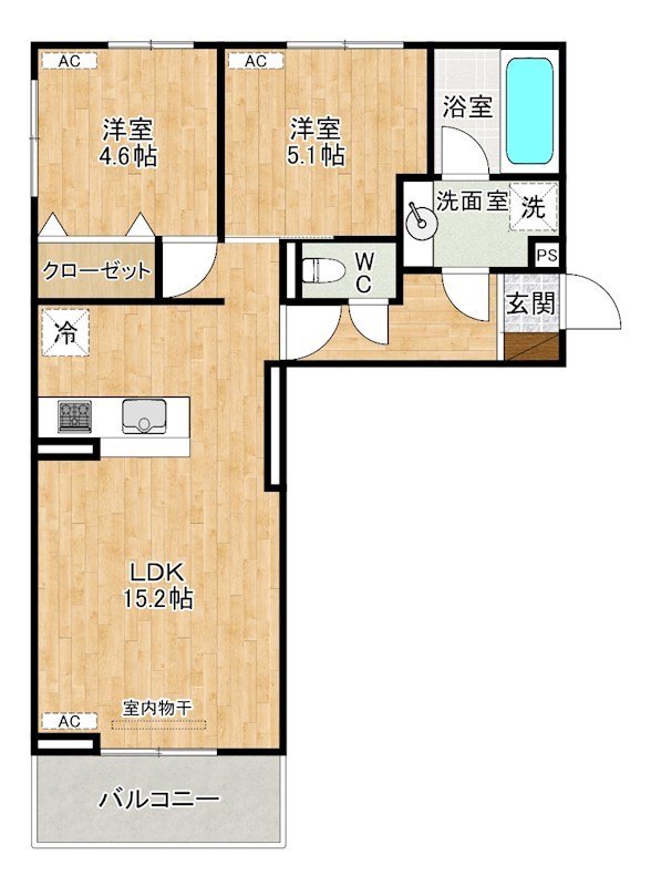 仮称）D-ROOM中原東 303号室 間取り