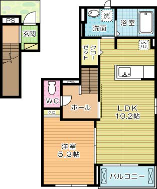 ルミナス 201号室 間取り