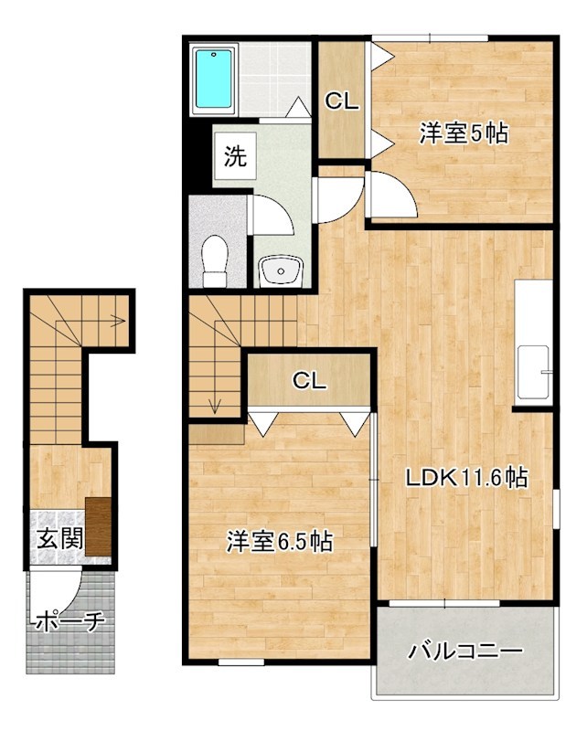 グレイスコートⅡ 202号室 間取り