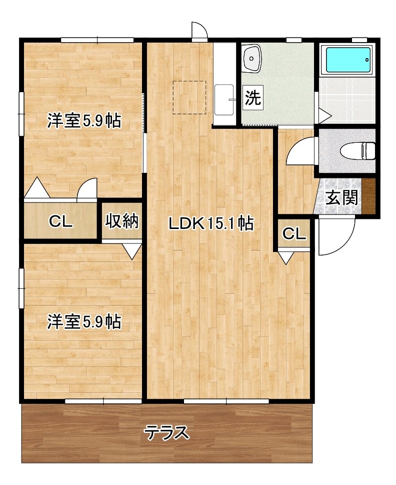 リンデンバーム　Ｂ棟  101号室 間取り