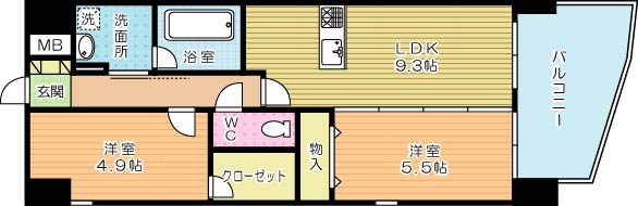 ザ・ヒルズ戸畑 1003号室 間取り