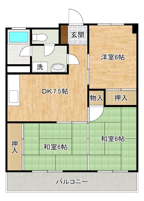 アテイン門司 304号室 間取り