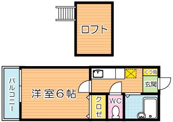 エクシヴ大里Ⅱ 204号室 間取り