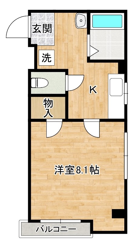 ルネサンス北方 202号室 間取り