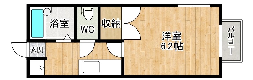リファレンス北九大前 208号室 間取り