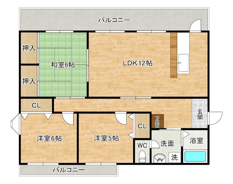 カメリアⅡ 301号室 間取り