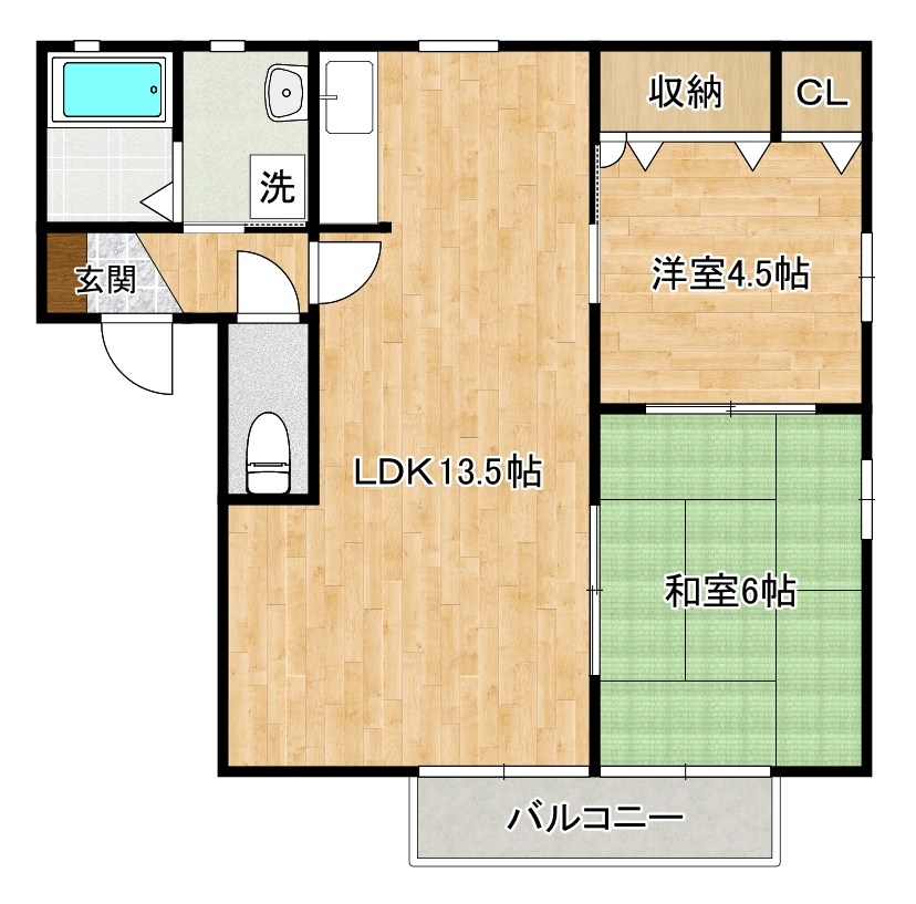 ピースガーデンワカゾノ  202号室 間取り