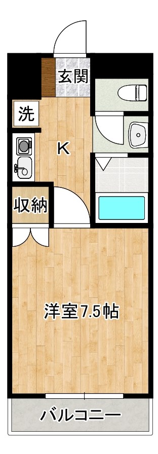 グランドアイ三萩野 502号室 間取り