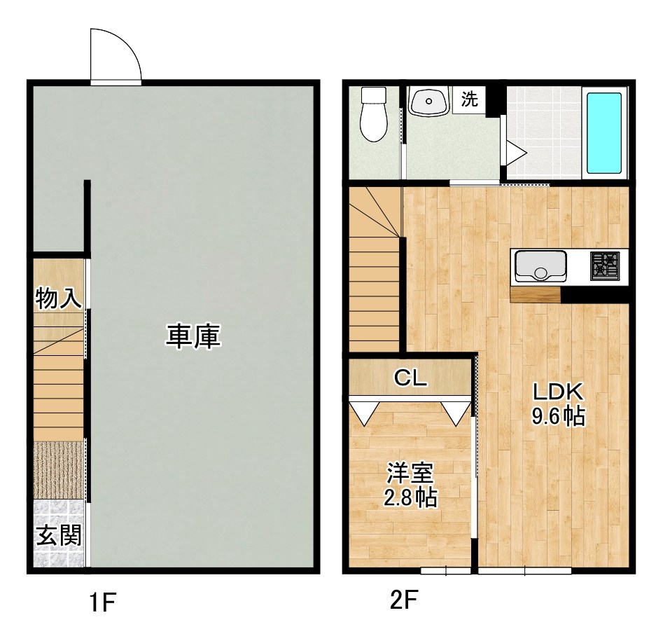 Excel　Garabe小倉南（エクセルガレージ小倉南） 2号室 間取り