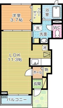 ソレイユ元町Ⅲ 102号室 間取り