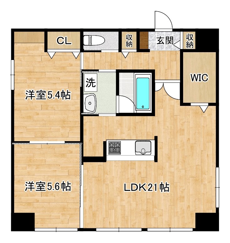 La Feliz魚町（ラ・フェリス魚町 ） 1403号室 間取り