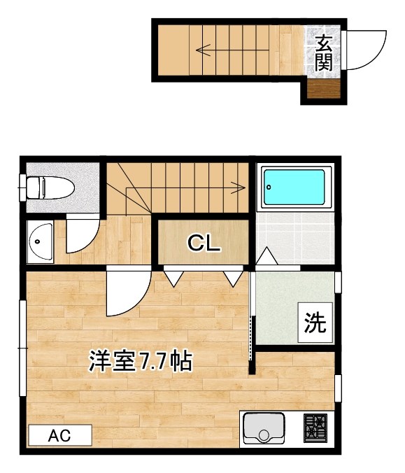 サムゴールド  204号室 間取り
