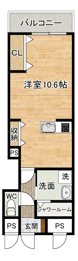 Brelia MIHAGINO (ブレリア三萩野) 302号室 間取り