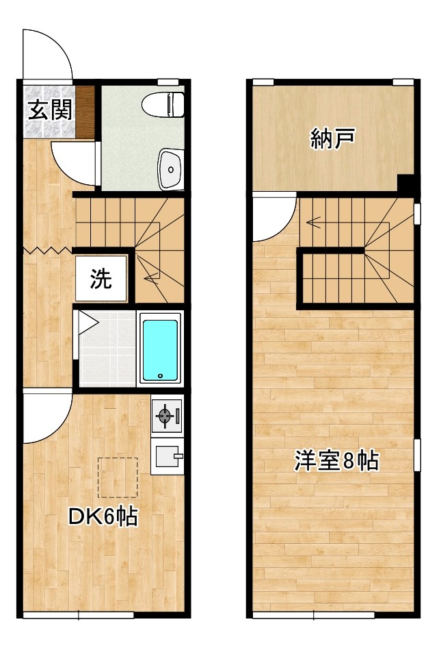 キューブ小倉 101号室 間取り