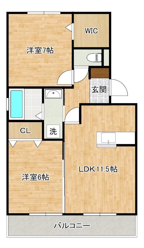 ウィステリア中吉田Ⅲ 305号室 間取り
