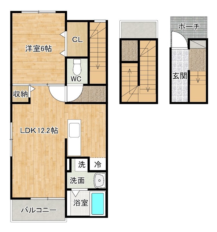 ポルタコスタⅡ A棟 303号室 間取り