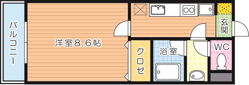 エステート和光  602号室 間取り