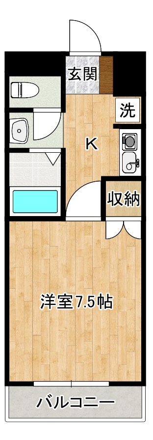 グランドアイ三萩野 303号室 間取り