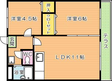 エルハイツ王子    102号室 間取り