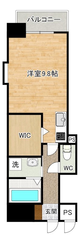 Brelia MIHAGINO (ブレリア三萩野) 401号室 間取り