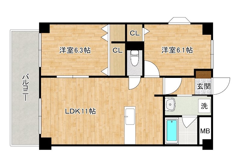 Be！Stage 102号室 間取り