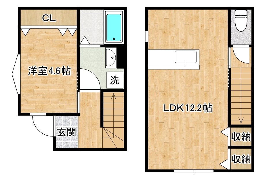 グラン下富野Ⅱ 1号室 間取り